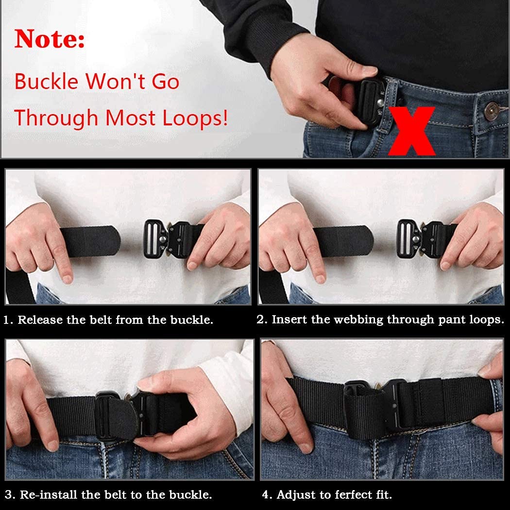 Cinturones tácticos para hombres Estilo militar Trabajo Senderismo Riggers Web Gun Belt con hebilla de metal de liberación rápida resistente