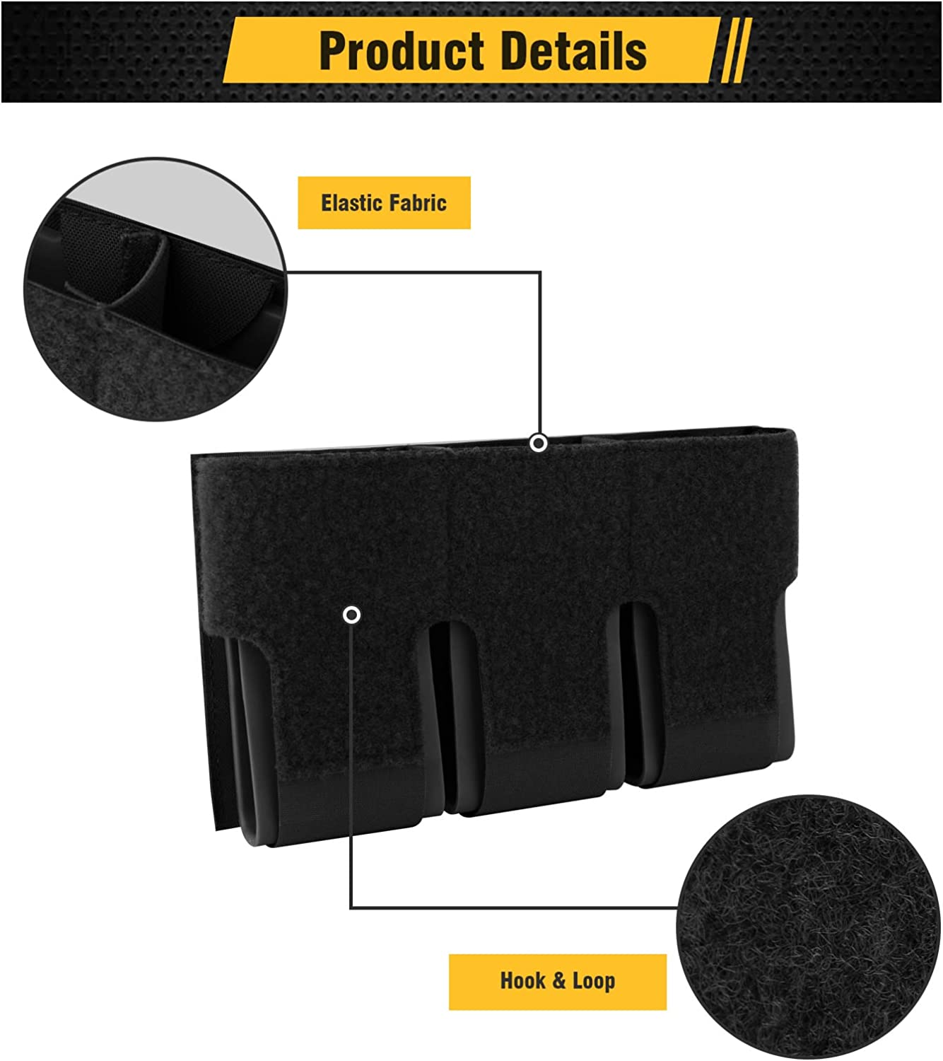 Estuche triple para revistas 5.56/ M4 M16 Bolsillo porta revistas con panel de gancho #B1563