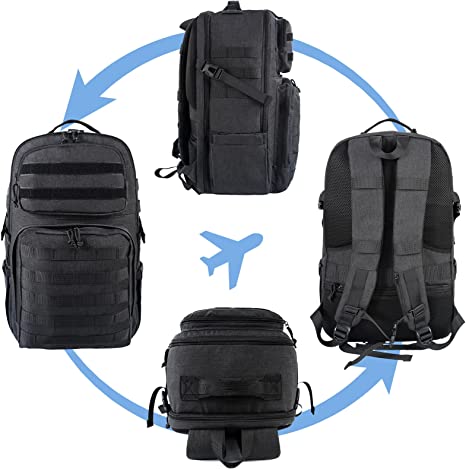 Mochila para portátil de 17 pulgadas, mochilas de viaje grandes para gimnasio, trabajo, camping, senderismo, negro #B5125