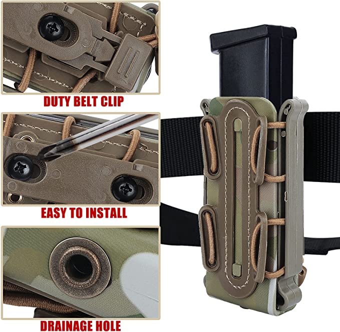 Portador de bolsas para revistas Fast Molle de 9 mm para tiro con Airsoft #M458